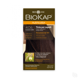 Тон 4.06 кофейно-коричневый краска для волос Biokap Nutricolor