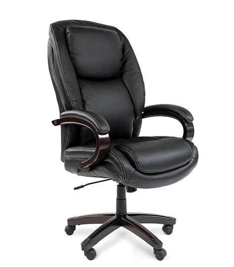 Офисное кресло CHAIRMAN 408 кожа черная