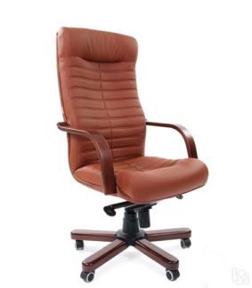Офисное кресло CHAIRMAN 480 WD, экокожа, цвет коричневый