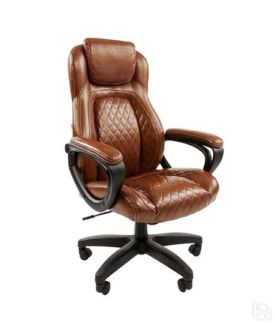 Офисное кресло CHAIRMAN 432, экокожа, цвет коричневый