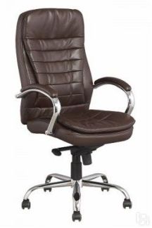 Офисное кресло Кресло J 9031-1 экокожа /хром, коричневый