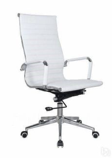 Офисное кресло В108 Кресло экокожа / хром, White ( белый)