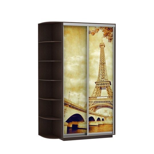 Шкаф 2-дверный Дуо 1500x600x2200, со стеллажом, Париж, венге