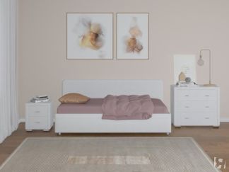Детская кровать с подъемным механизмом Siesta, 90х190, экокожа белая