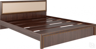 Кровать 2-спальная Беатрис М09 с мягким изголовьем (Орех Гепланкт)