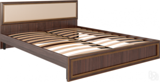Кровать 2-х спальная Беатрис М10 с мягким изголовьем (Орех Гепланкт)