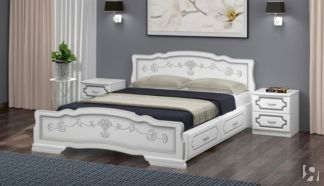 Кровать с выкатными ящиками Карина-6 (Белый Жемчуг) 120х200