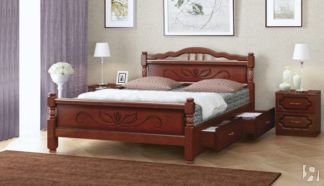 Кровать с выкатными ящиками Карина-5 (Орех) 120х200