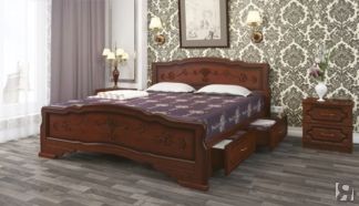 Кровать с выкатными ящиками Карина-6 (Орех) 120х200