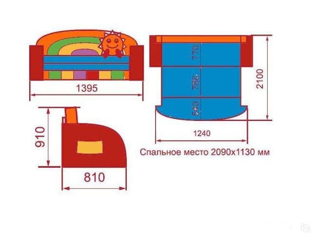 Кресло кровать детская размеры