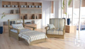 Кресло-кровать Рея с деревянными подлокотниками Фиеста