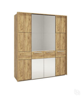 Шкаф 4-х дверный с зеркалом №224 (серия МК 52) Корвет