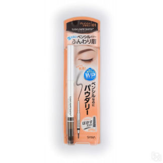 Мягкий пудровый карандаш для бровей тон 01 цвет серо коричневый Sana Powder