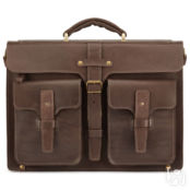 Кожаный портфель Мирон, тёмно-коричневый