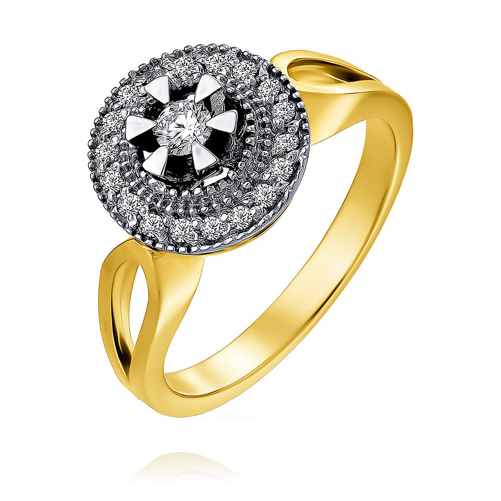 Кольцо из желтого золота 585 пробы с бриллиантом ADAMAS