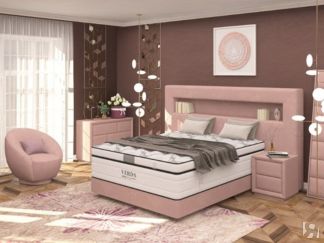Двуспальная кровать Smart/Podium M 160х200, Флок (Велсофт Винтажный розовый