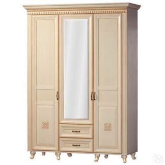 Марлен 470 шкаф 3-х дверный (кремовый белый)
