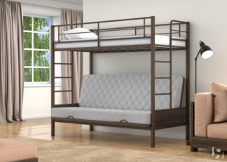 Двухъярусная кровать-диван Дакар 1 Коричневый 
(вставки венге)