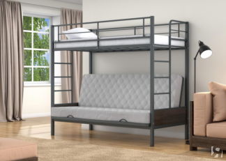 Двухъярусная кровать-диван Дакар 1 Серый 
(вставки венге)