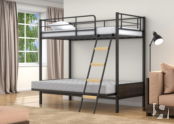 Двухъярусная кровать-диван Дакар 2 Черный 
(вставки венге)
