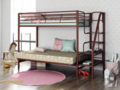 Двухъярусная кровать с диваном Мадлен 
3 Коричневая