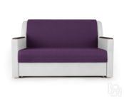 Диван-кровать Аккорд Д 100 фиолетовая рогожка и экокожа белая