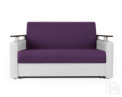 Диван-кровать Шарм 120 фиолетовая рогожка и экокожа белая