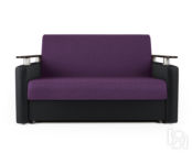 Диван-кровать Шарм 140 фиолетовая рогожка и черная экокожа